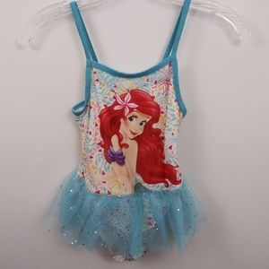 Disney Princess Ariel girls swimsuit sparkle skirt